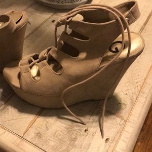 Tan wedges great condition